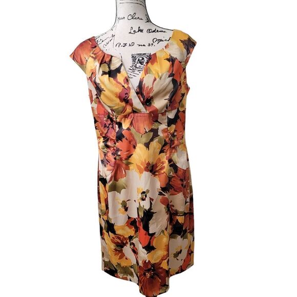  Floral Fall Sheath Dress - Picture 1 of 5